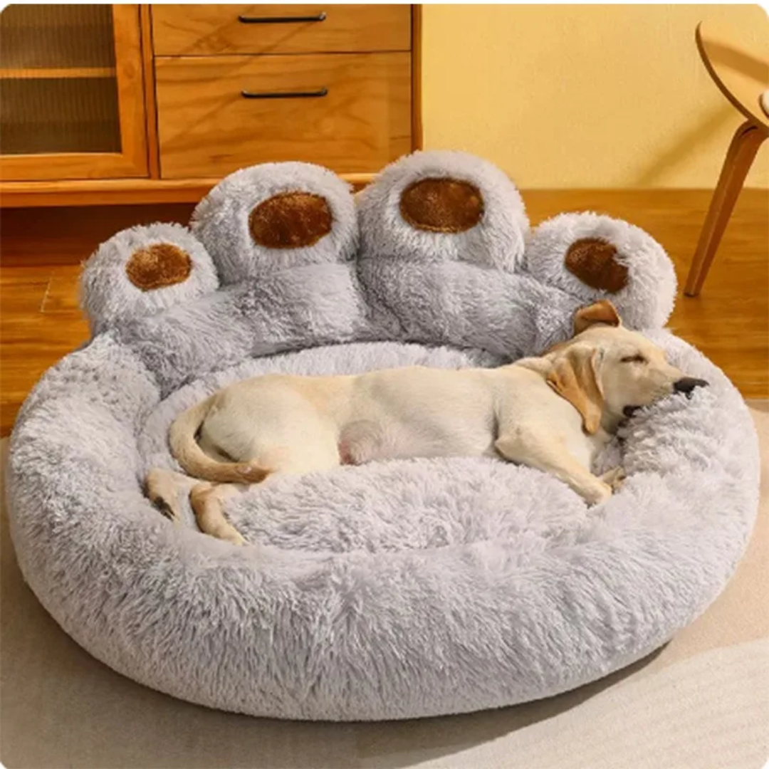 Fleurissaint cozy paw bed— a soft, furry haven made for snuggles, snoozes, and tail-wagging dreams. Designed with plush faux fur and a cushioned base, this bed feels like a warm hug for your four-legged best friend.