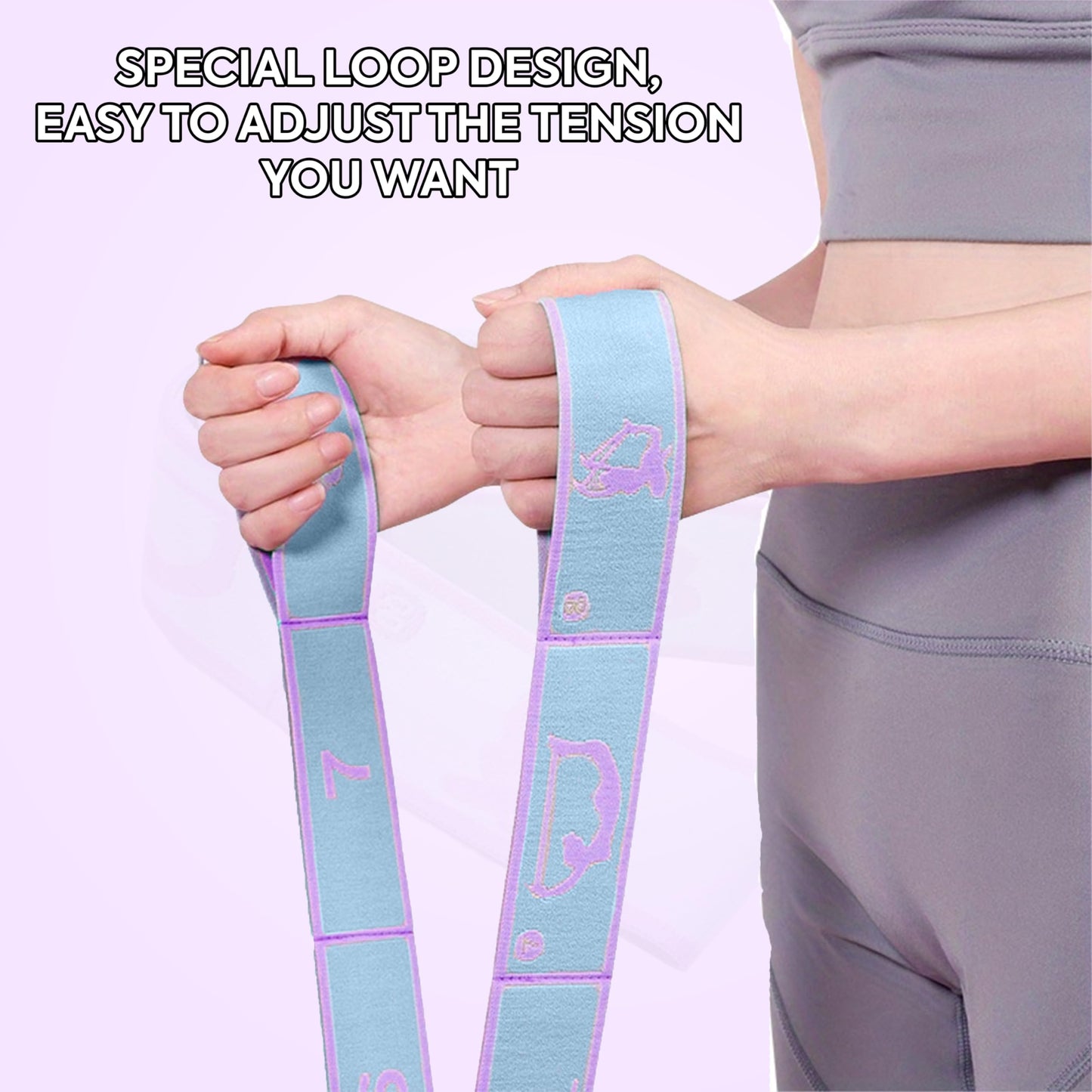 fleurissaint Yoga Stretching Strap – Elastic Resistance Band for Flexibility, Dance, Pilates & Home Fitness – Durable Pull Strap for Physical Therapy & Workout Support