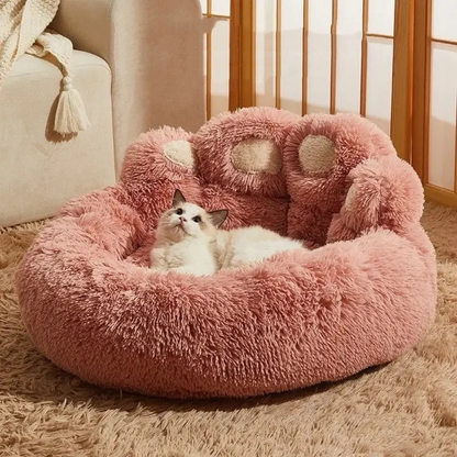 Fleurissaint cozy paw bed— a soft, furry haven made for snuggles, snoozes, and tail-wagging dreams. Designed with plush faux fur and a cushioned base, this bed feels like a warm hug for your four-legged best friend.