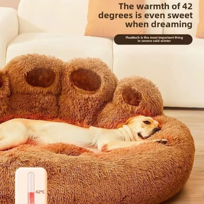 Fleurissaint cozy paw bed— a soft, furry haven made for snuggles, snoozes, and tail-wagging dreams. Designed with plush faux fur and a cushioned base, this bed feels like a warm hug for your four-legged best friend.